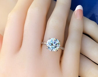 Anillo de compromiso: anillo 925, anillo de diamantes simulado 4ct, anillo para mujeres, joyas