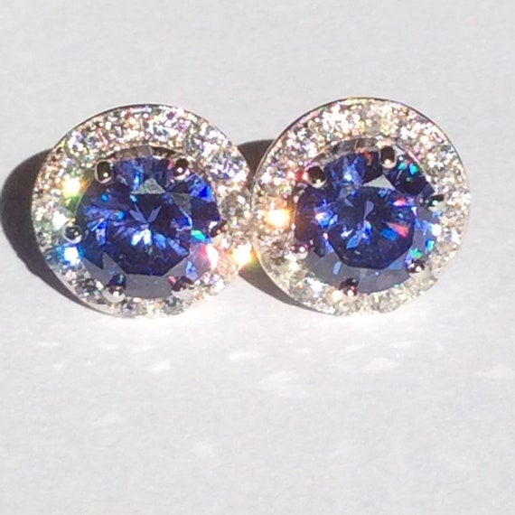 Simulated tanzanite earrings clearance