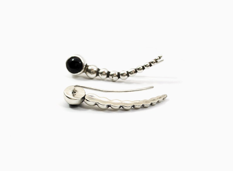 Pendientes escaladores Bubbles worm earrings Larva earrings STONE CLIMBER Earrings,Black Star gemstone Gemstone Sterling silver jewelry