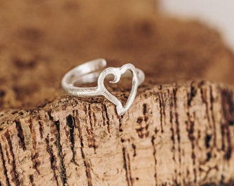 HEART SILVER RING, handmade sterling silver, inspired by self-love.