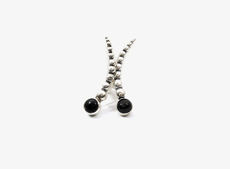 Pendientes escaladores Bubbles worm earrings Larva earrings STONE CLIMBER Earrings,Black Star gemstone Gemstone Sterling silver jewelry