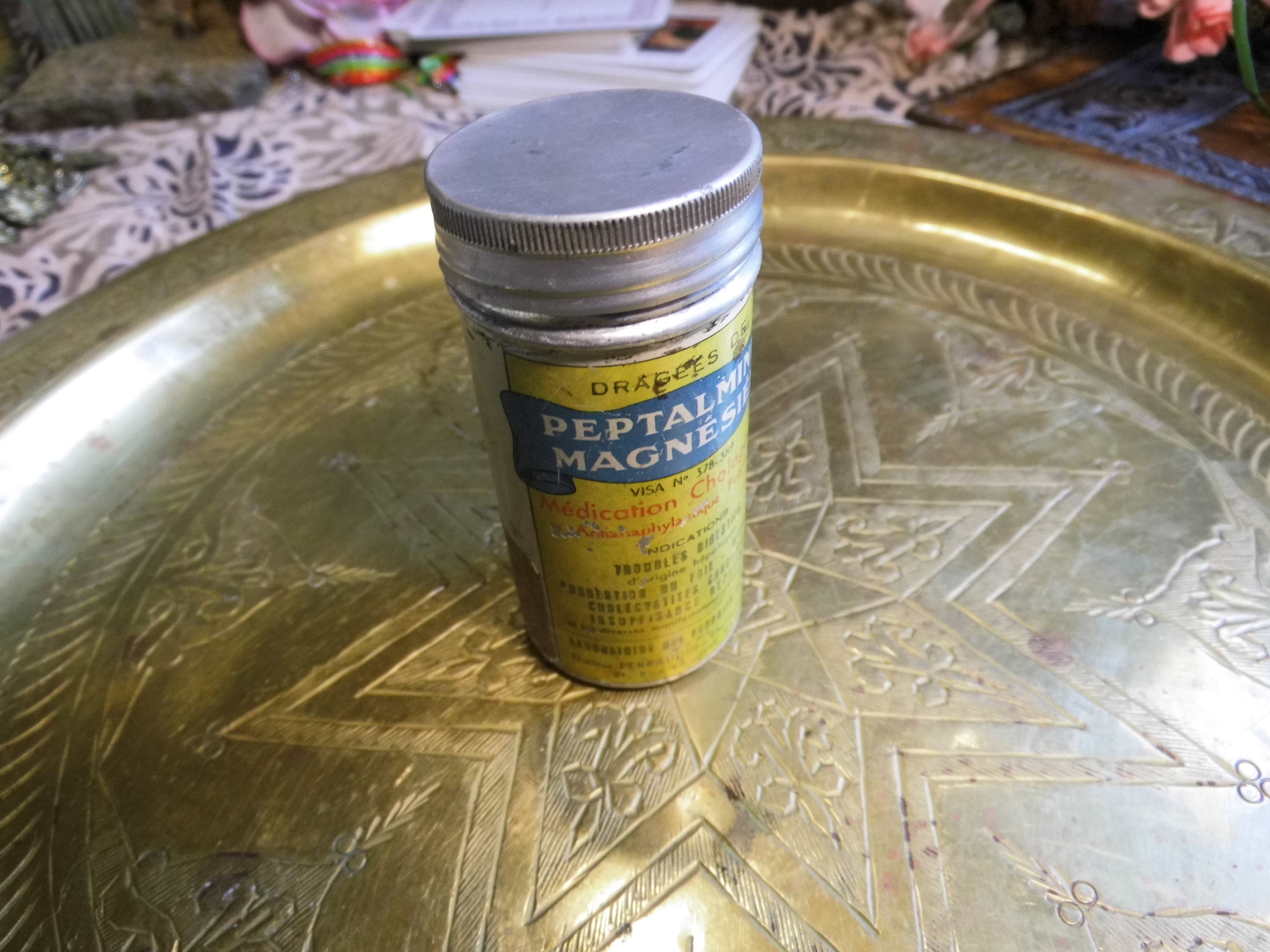 Frnech Vintage Rond Médecine Étain Menthe Poivrée Magnese, Fourni Par Le Dr Perraud Comme Laxatif, I