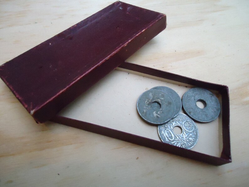 5 antike französische Münzen mit einem Loch in der Mitte mit Etsy