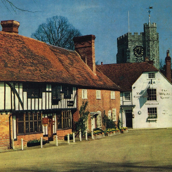 Digitall photograph of Centre of Kentish village near Cranbrook in kent, England, 15th century house and inn.