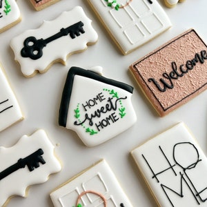 Housewarming sugar cookies, New home sugar cookies, Realtor cookie gift, gift for couples