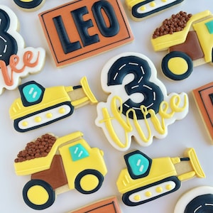 Construction birthday cookies, 2nd birthday boy, 3rd birthday boy image 1