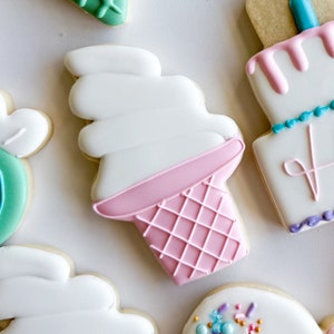 Candyland birthday sugar cookies, pastel Sweet One ice cream party favors, Two Sweet candy shop birthday gifts from grandma, 1 dozen image 4