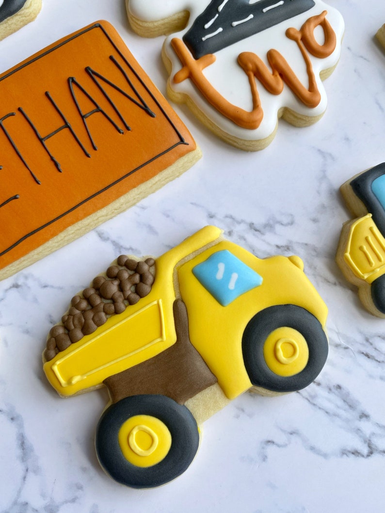 Construction birthday cookies, 2nd birthday boy, 3rd birthday boy image 5