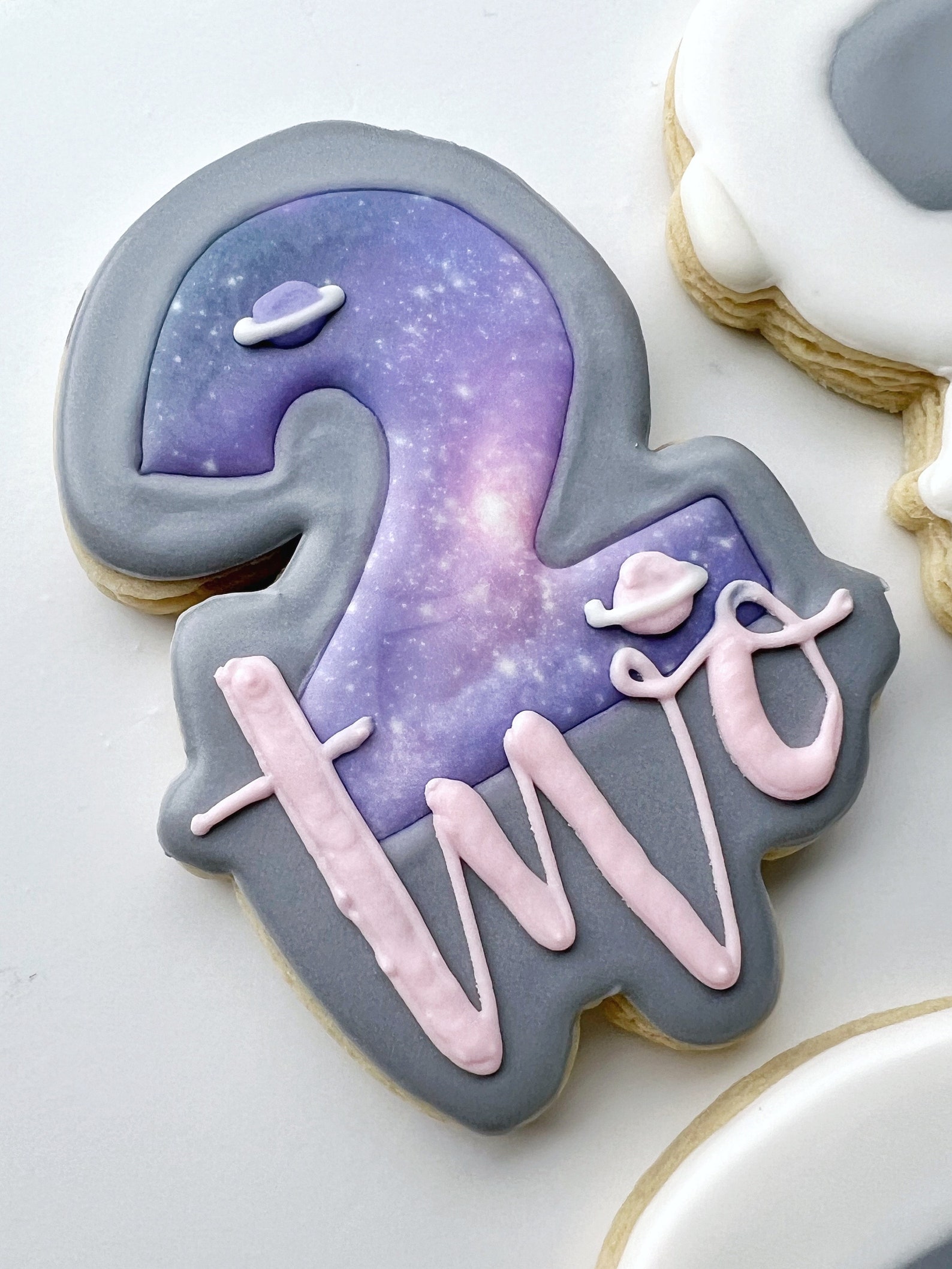Girl Outer Space Birthday Cookies, Two the Moon Party Favors, Pink ...