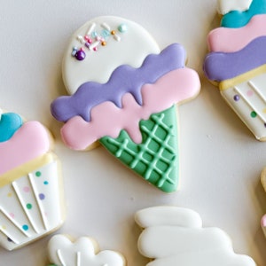 Candyland birthday sugar cookies, pastel Sweet One ice cream party favors, Two Sweet candy shop birthday gifts from grandma, 1 dozen image 3