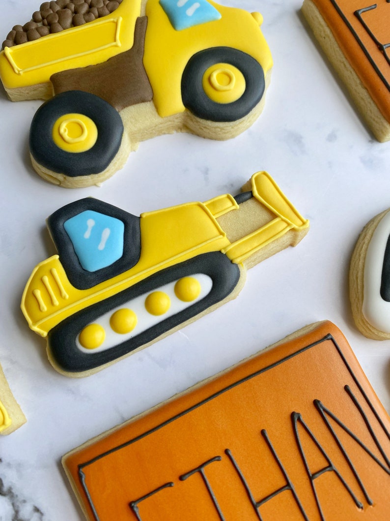 Construction birthday cookies, 2nd birthday boy, 3rd birthday boy image 6