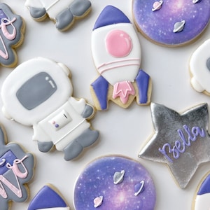 Girl Outer Space Birthday Cookies, Two the Moon Party Favors, Pink ...
