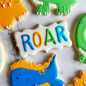 Dinosaur cookies, dinosaur birthday sugar cookies, dinosaur birthday boy image 7