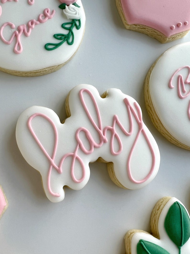 Girl Baby Shower Sugar Cookies Pink Boho Floral Baby Shower Etsy