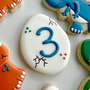 Dinosaur cookies, dinosaur birthday sugar cookies, dinosaur birthday boy image 4