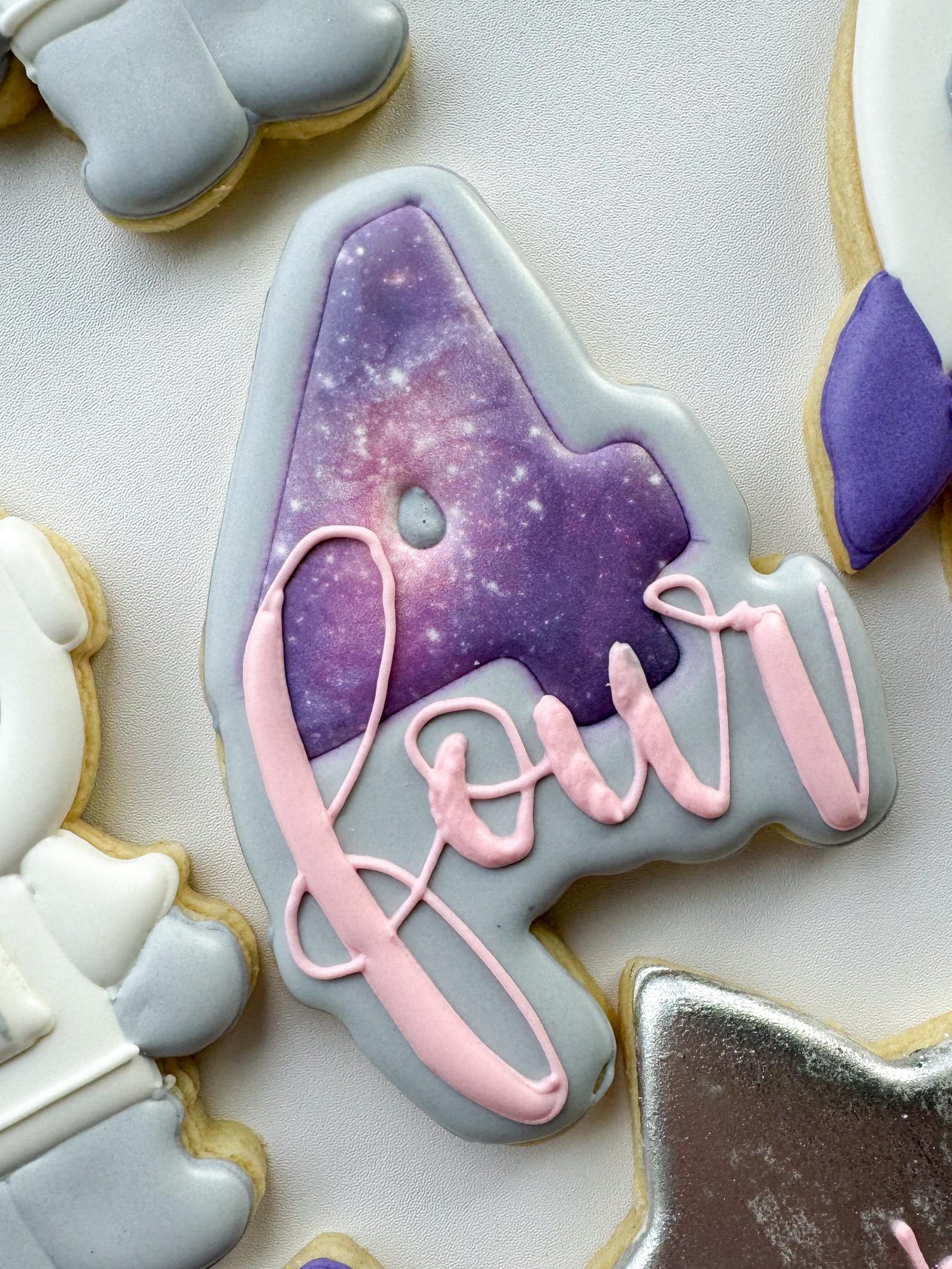 Girl Outer Space Birthday Cookies, Two the Moon Party Favors, Pink ...