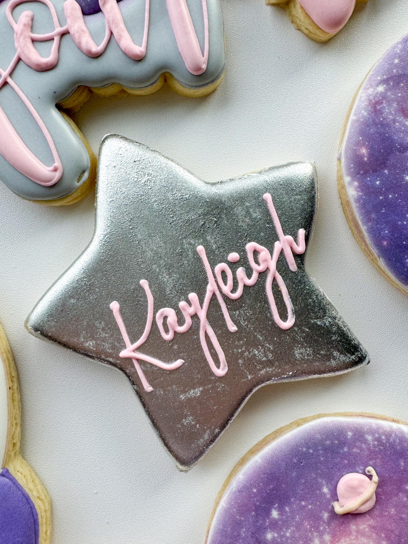 Girl Outer Space Birthday Cookies, Two the Moon Party Favors, Pink ...