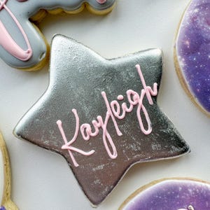 Girl Outer Space Birthday Cookies, Two the Moon Party Favors, Pink ...