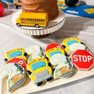 School Bus Birthday Sugar Cookies, Wheels on the Bus Boy 2nd Birthday ...