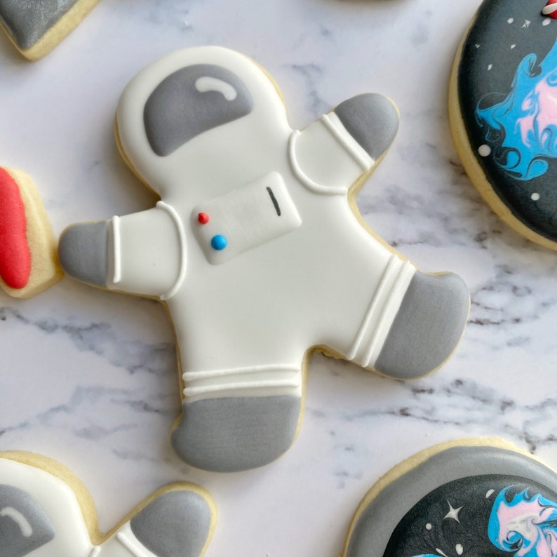 Outer Space Birthday Sugar Cookies Rocket Cookies Astronaut Etsy