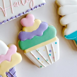 Candyland birthday sugar cookies, pastel Sweet One ice cream party favors, Two Sweet candy shop birthday gifts from grandma, 1 dozen image 5