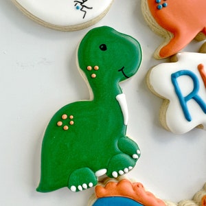 Dinosaur cookies, dinosaur birthday sugar cookies, dinosaur birthday boy image 5