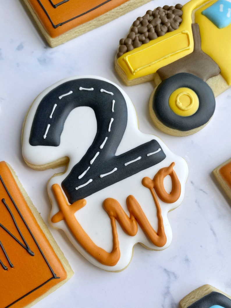 Construction birthday cookies, 2nd birthday boy, 3rd birthday boy image 3