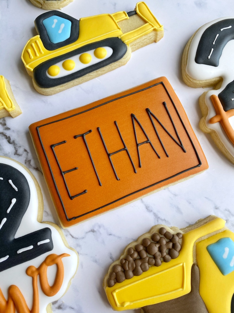 Construction birthday cookies, 2nd birthday boy, 3rd birthday boy image 7