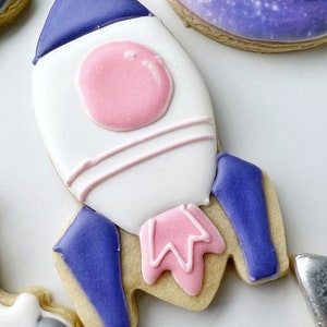 Girl Outer Space Birthday Cookies, Two the Moon Party Favors, Pink ...