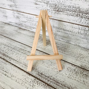 5&quot; Wood Display Easel | Natural Wood Picture Holder | Wood Stand | Decorative Tile Holder | Small Canvas Display