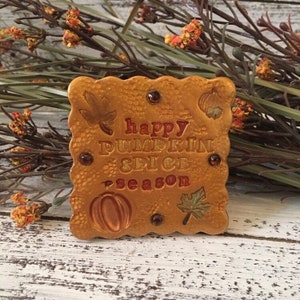 PUMPKIN SPICE Spoon Rest | FALL 3&quot; Ring Dish | Autumn Kitchen Accessory | Fall Gift for a Friend | Decorative Tile | Fall Teaspoon Holder
