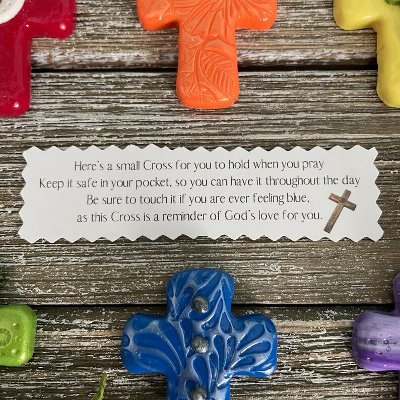 Pocket Cross | Handheld Comfort Cross for Prayer | Polymer Clay Baptism ...