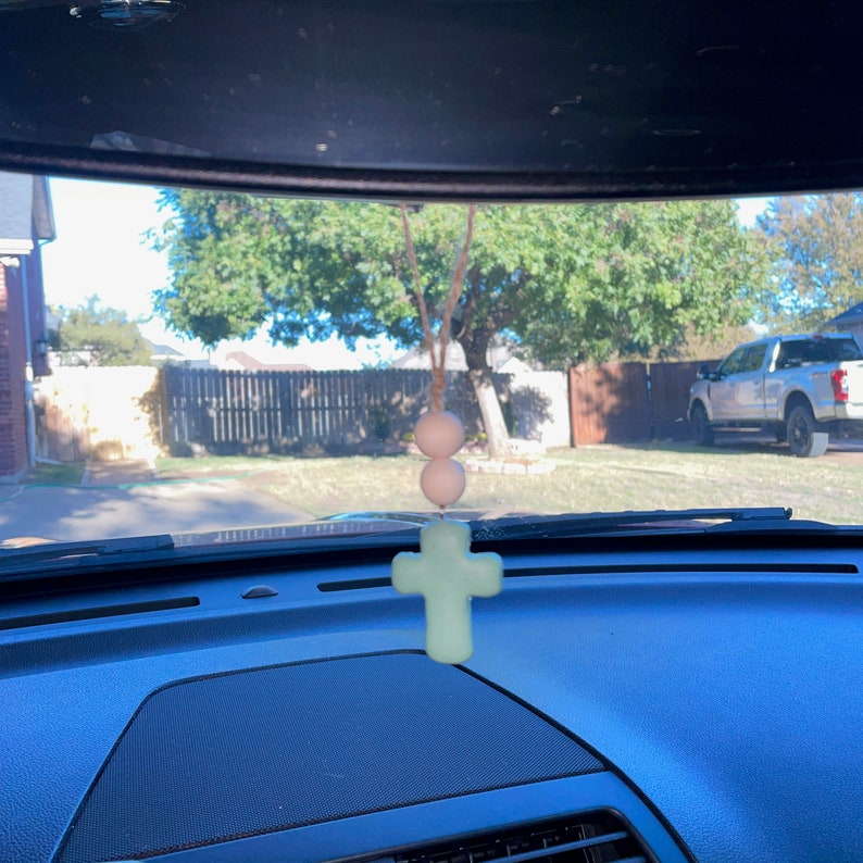 Cross Car Mirror Hangers Christian Cross Hanging Ornament Etsy
