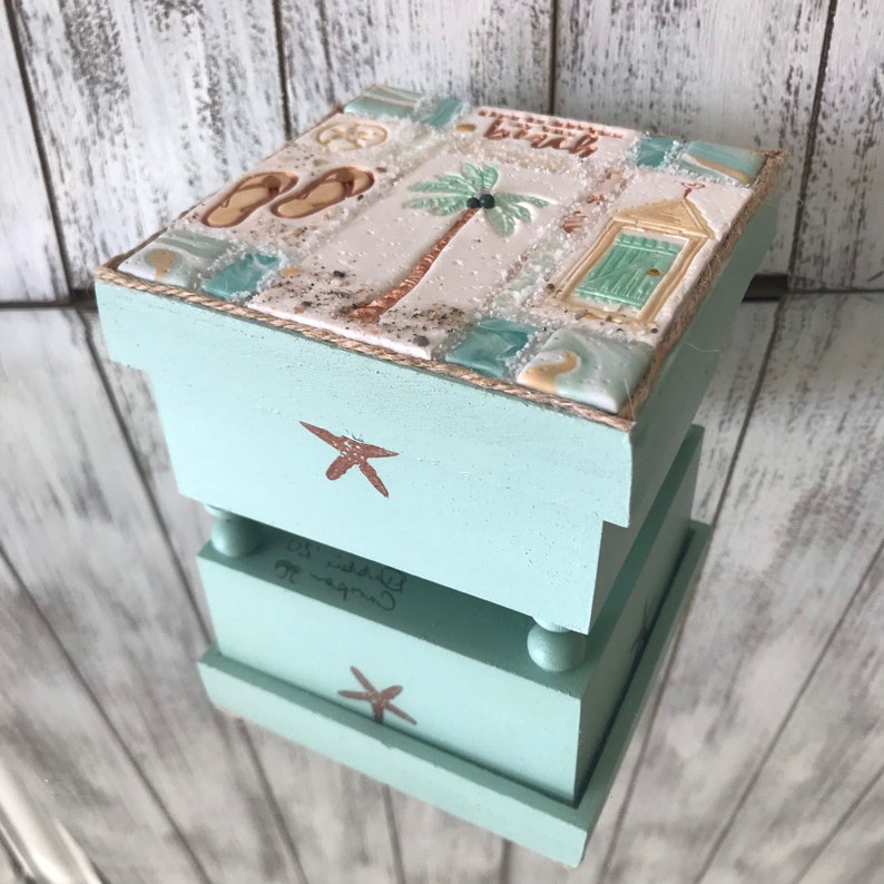 Beach Keepsake Box Coastal Jewelry Box for a Beach House Etsy