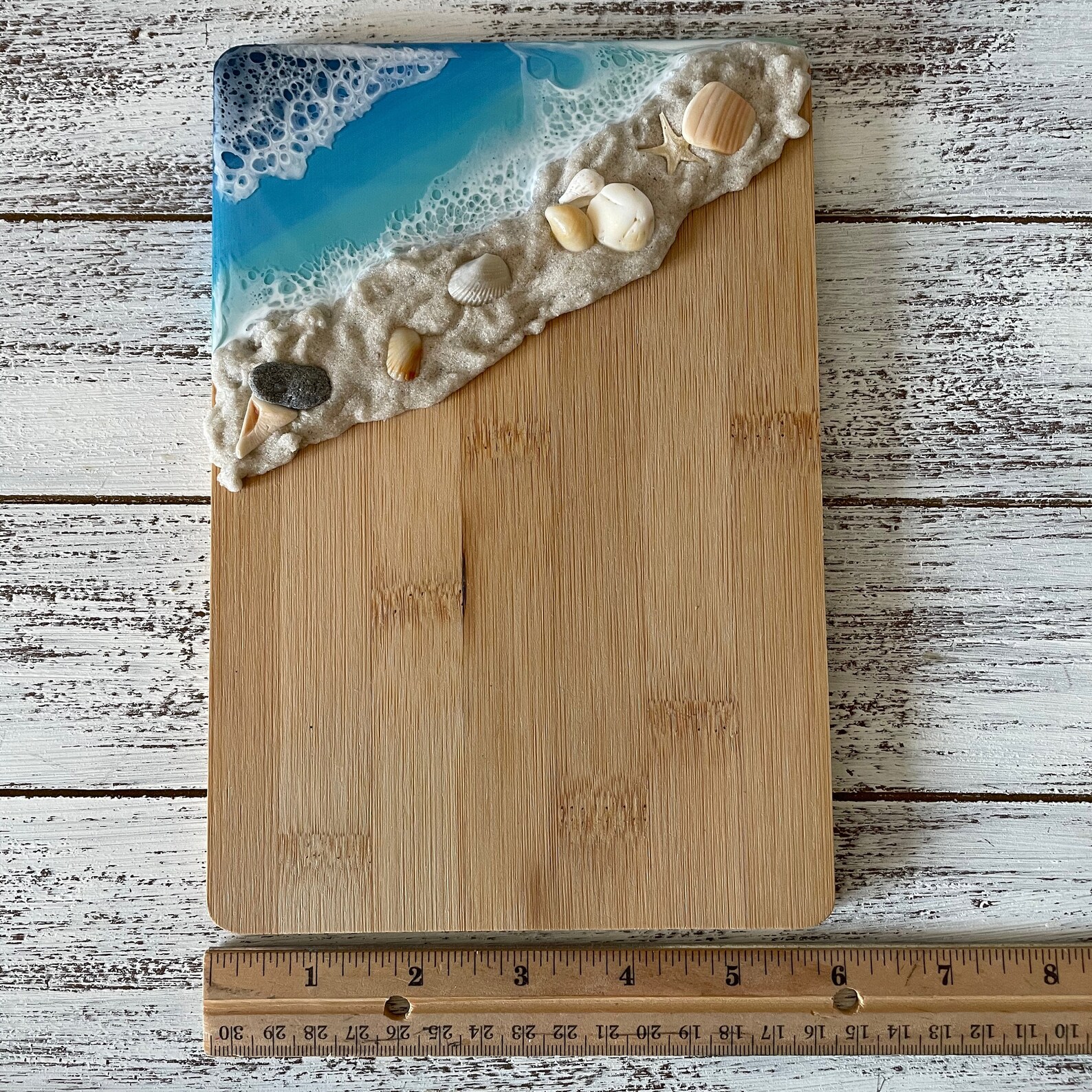Beach Scene Resin Cutting Board Coastal Charcuterie Board Etsy