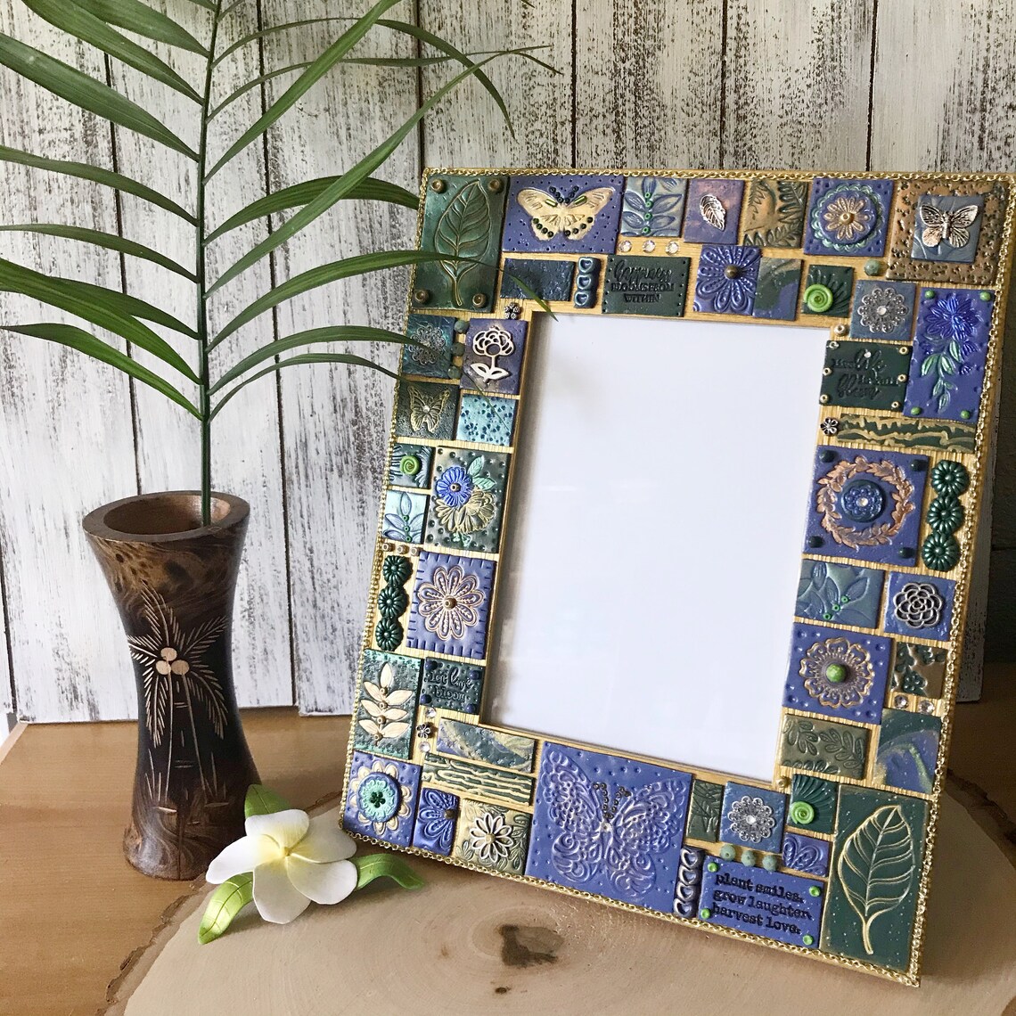 Garden Picture Frame PERSONALIZED flower lover gift 5x7 Etsy