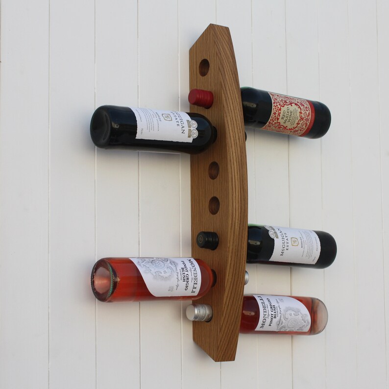 Wall Mounted Oak Wine Rack Etsy UK
