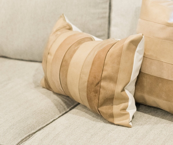 leather pillows etsy