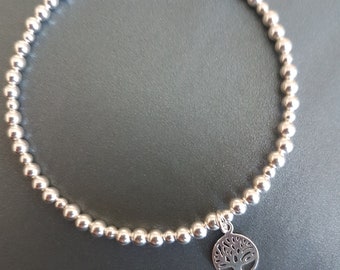 Silver beaded bracelet