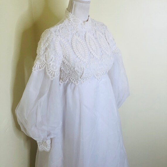 60s 70s Emma Domb Wedding Dress Empire Waist Bisho