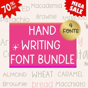 MEGA Handwriting Font Bundle, Font Bundle Goodnotes, Study goodnotes fonts, handwriting fonts, big font bundle, procreate fonts, cute font