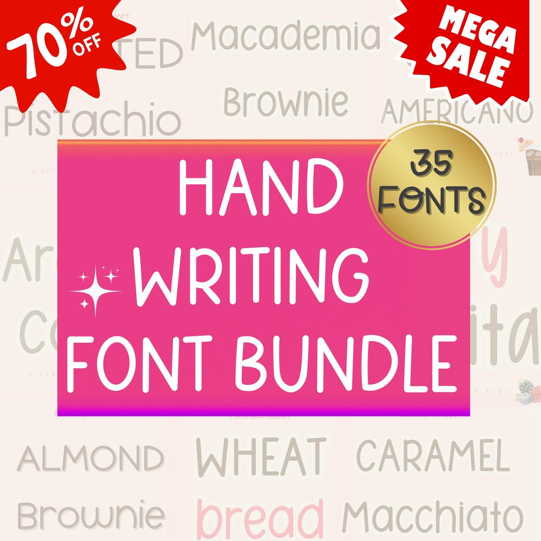 MEGA Handwriting Font Bundle, Font Bundle for Cricut, Goodnotes Fonts ...