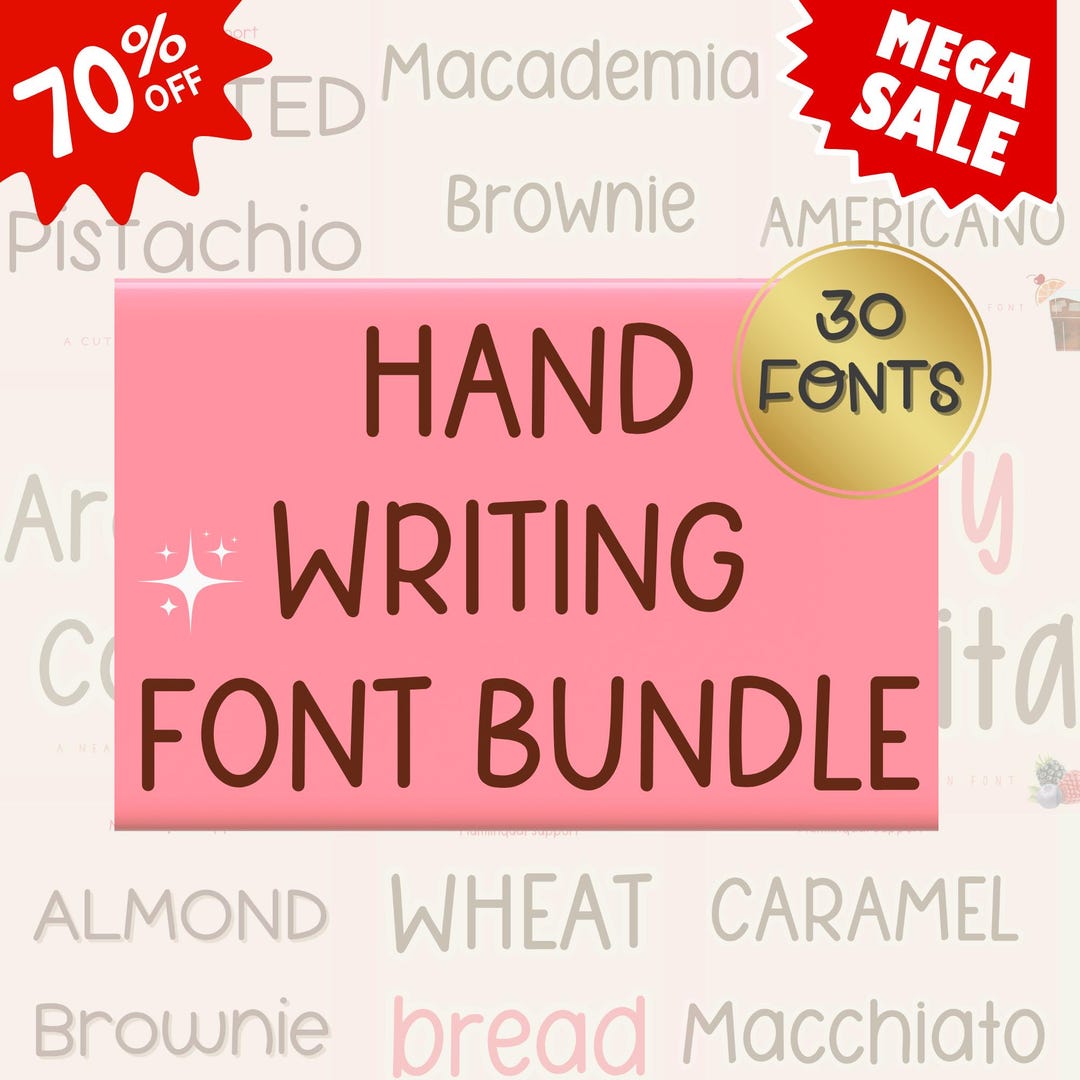 MEGA Handwriting Font Bundle, Font Bundle for Cricut, Goodnotes Fonts ...