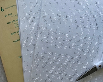 6 Sheets of Braille Paper, paper for crafting, junk journals