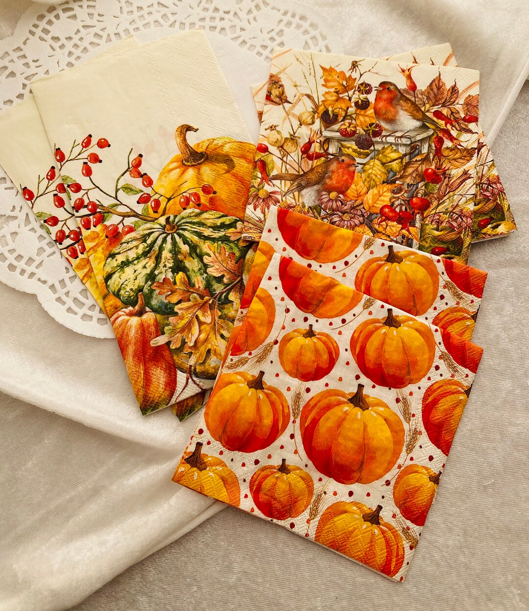 3 Fall Napkinsset of 6 Paper Napkins for Crafting and Etsy