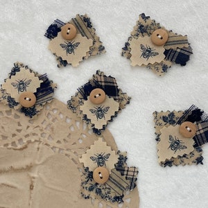 6 Bee Fabric Clusters for Bee Journal Junk Journal Crafting - Etsy