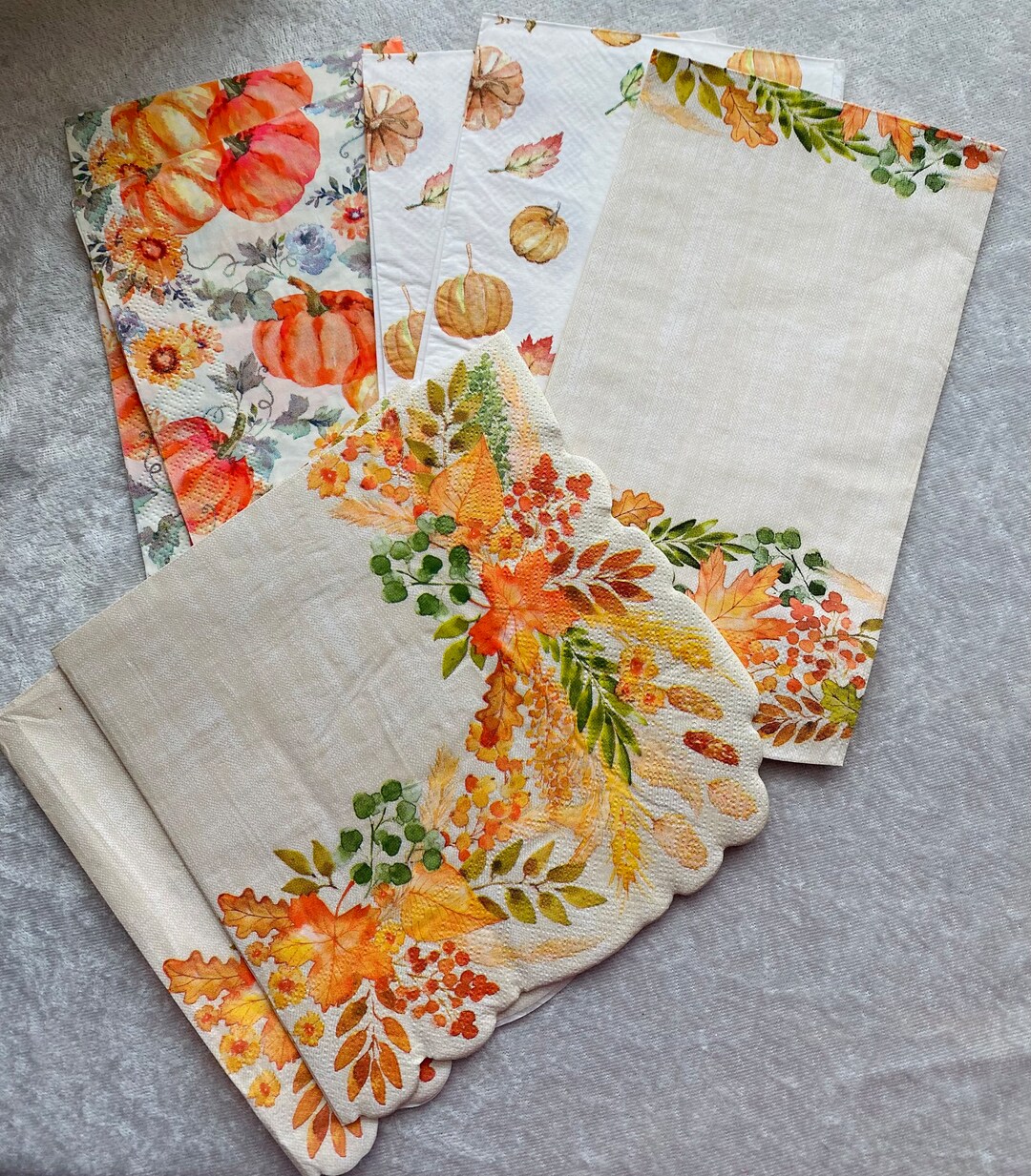 4 Autumns Bounty Napkinsset of 8 Paper Napkins for Crafting Etsy