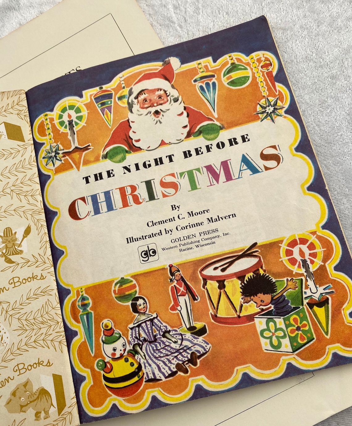 Twas the Night Before Christmas Little Golden Book Etsy Twas the Night Before Christmas Little Golden Book Etsy