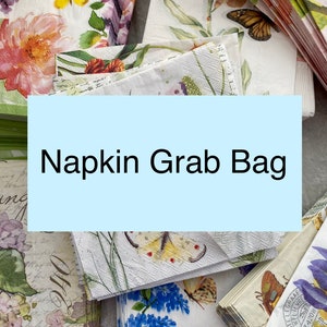 10 Paper Napkin Grab Bag for crafting and decoupage