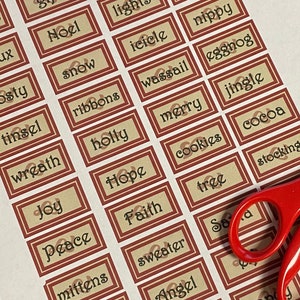 Christmas Words fussy cut words for junk journals and crafting- digital file